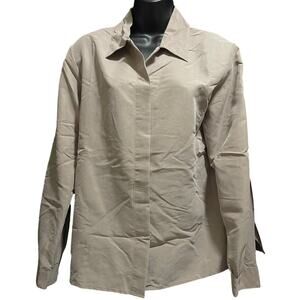 K Arnold Vintage Padded Shoulder Size Medium Button Up Collared Blouse